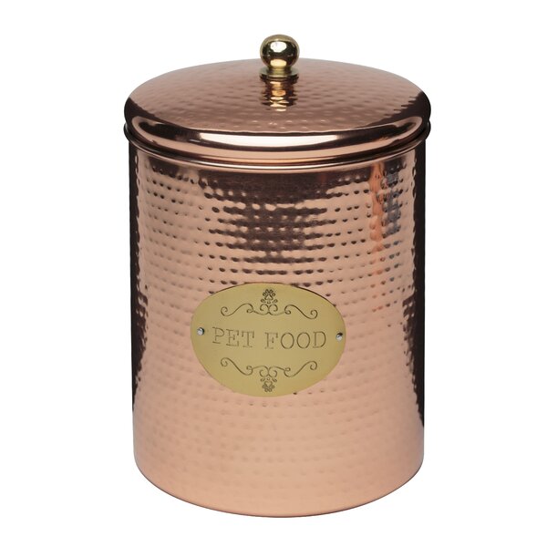 Metal dog treat store container